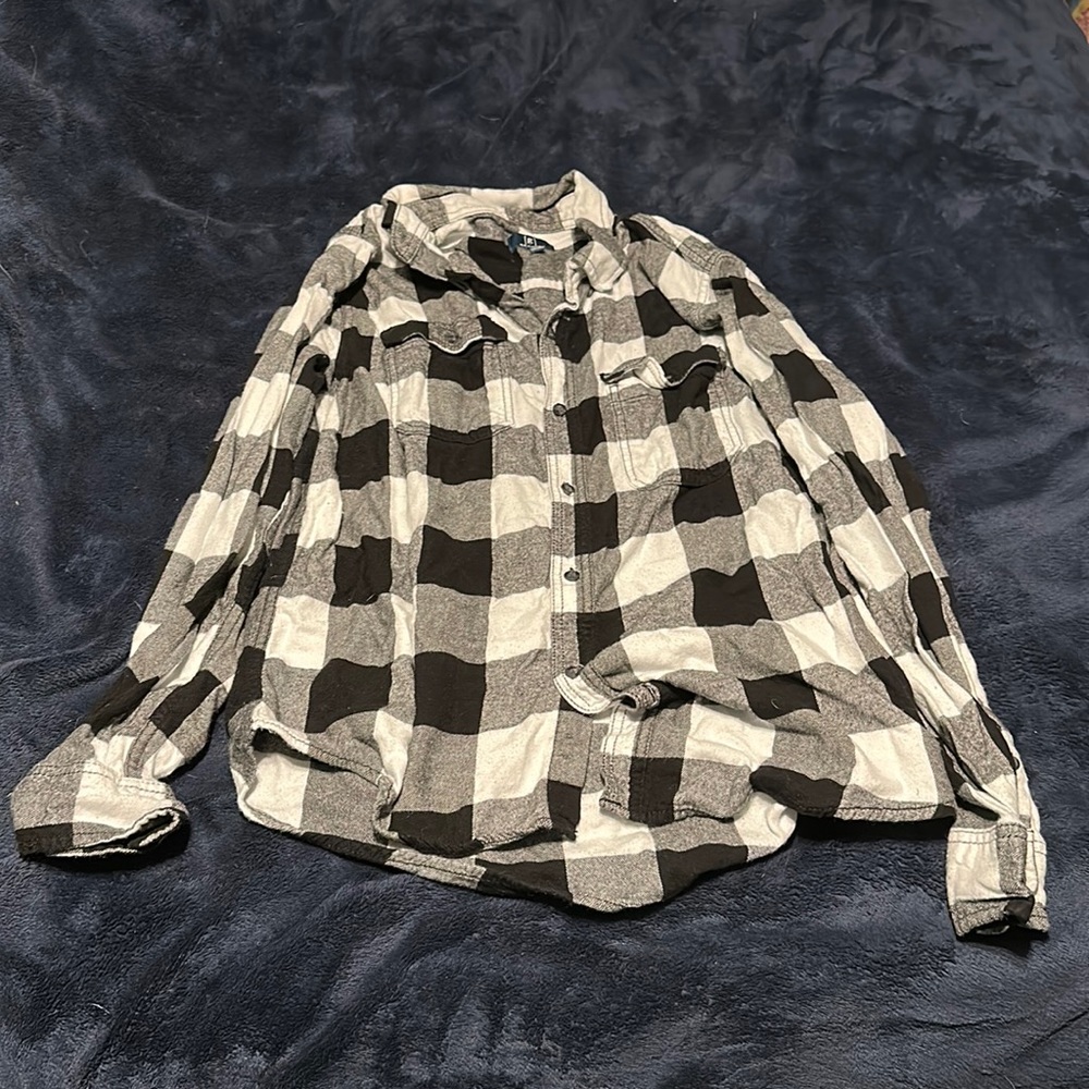 Black, white, and grey flannel